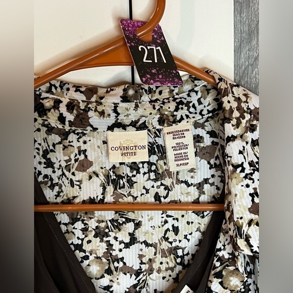 271. Covington Petites Casual 2-pc Blouse/Tank Set XLP - Picture 6 of 8